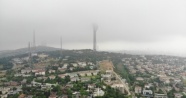İstanbul&#039;da yüksek kesimlerde etkili olan sis havadan görüntülendi