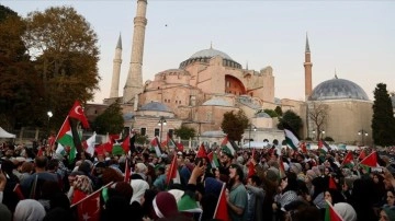 İstanbul'da "Büyük Filistin Yürüyüşü" düzenlendi