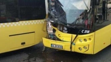 İstanbul'da iki İETT otobüsünün çarpıştığı kazada bir yolcu yaralandı