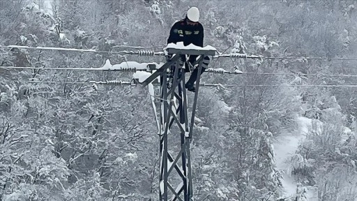 Orta Karadeniz Bölgesi'nde yoğun kar yağışı nedeniyle elektrik kesintileri yaşandı