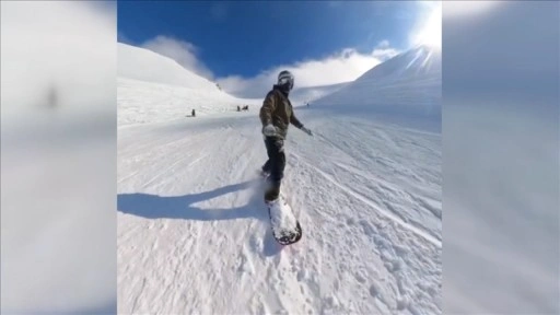 Palandöken'de jandarmanın uyarısına rağmen çığ bölgesinde kayan snowboardcuya ceza