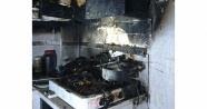 Sahurda ocakta unutulan yemek nedeniyle yangın çıktı