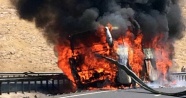 Şanlıurfa’da yolcu otobüsünde feci yangın