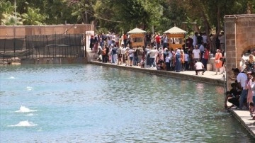 Şanlıurfa'daki Balıklıgöl'de bayram yoğunluğu