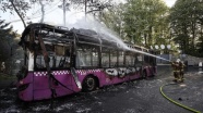 Sarıyer&#039;de park halindeki otobüste yangın