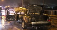 Seyir halindeki LPG’li otomobil alev alev yandı!