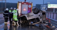 Tekirdağ’da hafif ticari araç takla attı: 6 yaralı