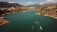 Tunceli'deki Uzunçayır Baraj Gölü su sporları merkezine dönüştü