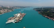 Türk Akımı için gelen dev gemi havadan görüntülendi