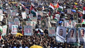 Yemen birçok kentinde Filistin halkıyla dayanışma için 100'den fazla gösteri düzenlendi