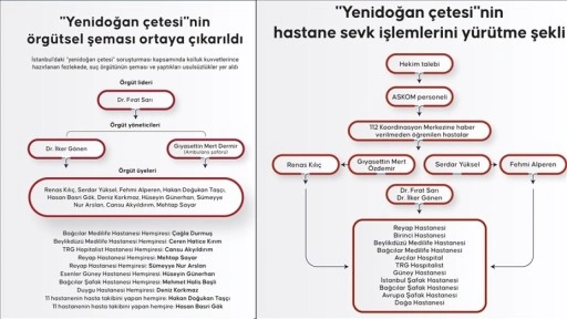 "Yenidoğan çetesi"nin örgütsel şeması ortaya çıkarıldı